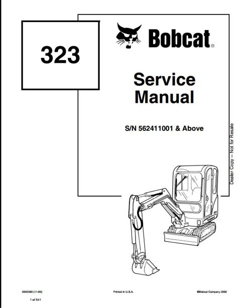 bobcat 323 mini excavator service manual|bobcat excavator sizes chart.